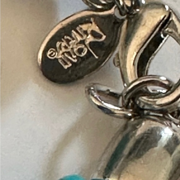 Joan Rivers Starlet Beadeds Turquoise Multishapes SilverTone Necklace 20"+3" - Picture 4 of 14